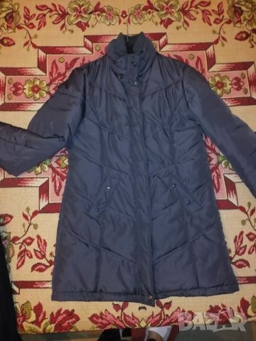 Тъмносиво есенно-зимно яке без подплата Л размер, снимка 4 - Якета - 44112864