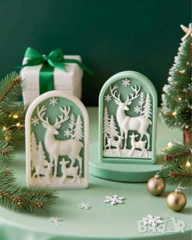 Молд елен със сърни, снимка 4 - Форми - 53592444