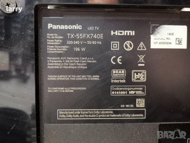 Телевизор Panasonic TX-55FX740E на части