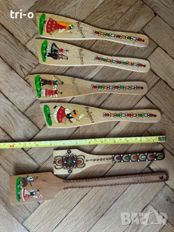 Дървени битови декорации лъжици, бъркалки, нож и кухненска дъска, снимка 12 - Други - 48974315