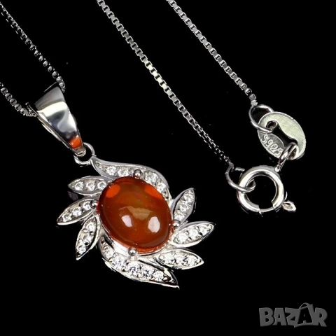 925 сребърни обеци с топаз, опал, гранат, апатит, подходящи за подарък, снимка 8 - Обеци - 51755722