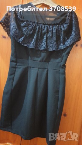 Изискана черна рокля, като нова, снимка 4 - Рокли - 40725326