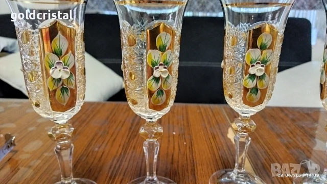 кристални чаши Бохемия , снимка 7 - Антикварни и старинни предмети - 21304482