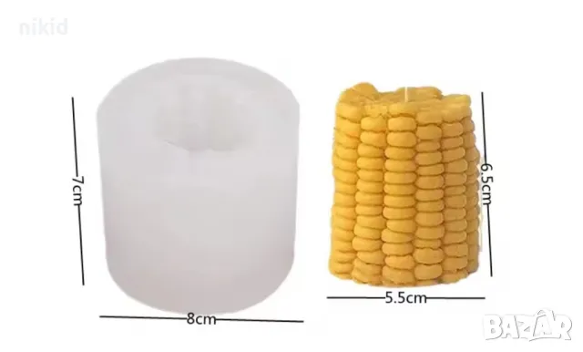 3D Кочан царевица силиконов молд форма фондан шоколад гипс свещ сапун декор, снимка 3 - Форми - 49499953