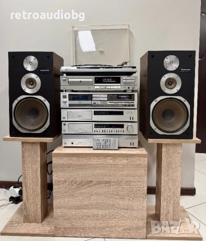 🔊Висок клас аудио сет Technics - стъпало, предусилвател с тунер, дек, CD, грамофон и колони