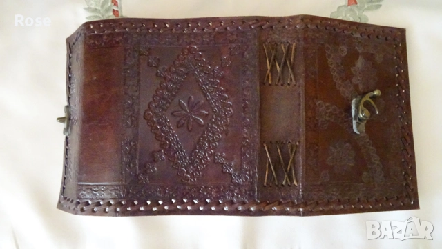 Ръчно изработен тефтер – естествена кожа., снимка 4 - Антикварни и старинни предмети - 51870772