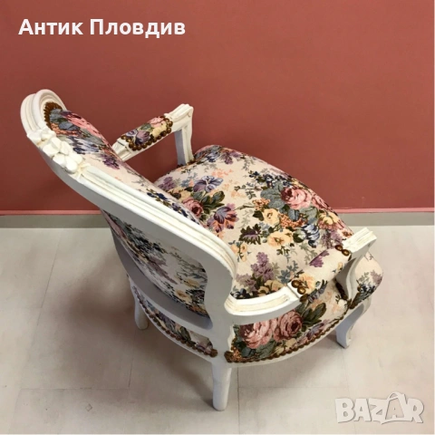 	 Бяло кресло "Английски рози", снимка 10 - Дивани и мека мебел - 12853041