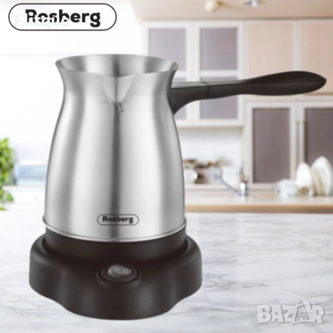 Джезве електрическо Rosberg, 600W, 500мл., инокс, 2 ГОДИНИ ГАРАНЦИЯ, снимка 2 - Кани - 52786930