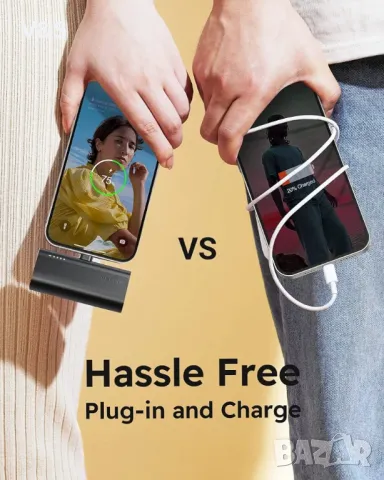Преносимо зарядно устройство VEGER, USB C Power Bank, 5000mAh Mini Battery Pack Fast Charging 20W Sm, снимка 7 - Външни батерии - 47887846