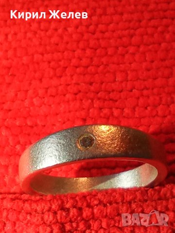 СТАР ДИАМАНТЕН СРЕБЪРЕН ВИНТИДЖ АРТ ПРЪСТЕН СРЕБРО 925 Тип ХАЛКА БИЖУТЕРСКА ИЗРАБОТКА 39896, снимка 3 - Пръстени - 42615146