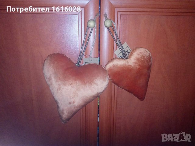 Коледна декорация - Плюшени сърца., снимка 12 - Декорация за дома - 38453293
