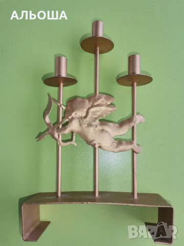 свещник с купидон , снимка 2 - Антикварни и старинни предмети - 34829585