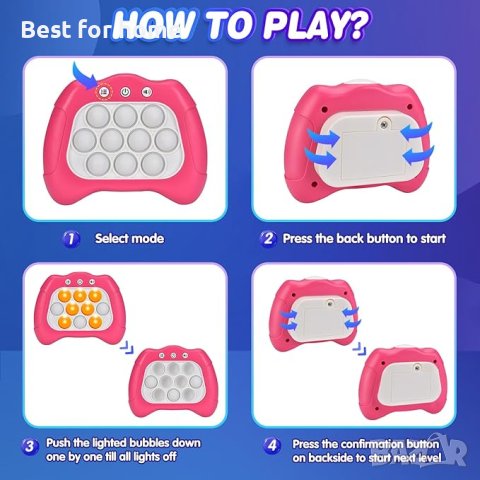 SIENBOR Quick Push игрова конзола, 4 режима на игри, 120 нива, снимка 4 - Образователни игри - 44124125