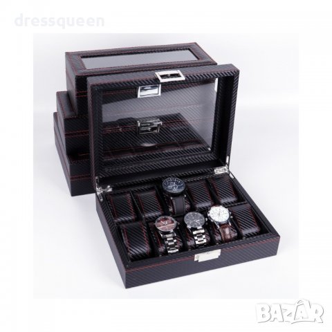 2167 Кутия от карбон за съхранение на часовници, снимка 1 - Подаръци за мъже - 37448904