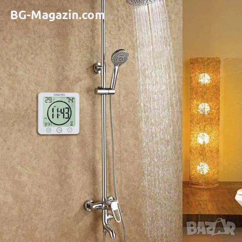 Водоустойчив дигитален часовник с термометър влагомер и таймер за баня LED електронен електронен, снимка 8 - Други - 51039938