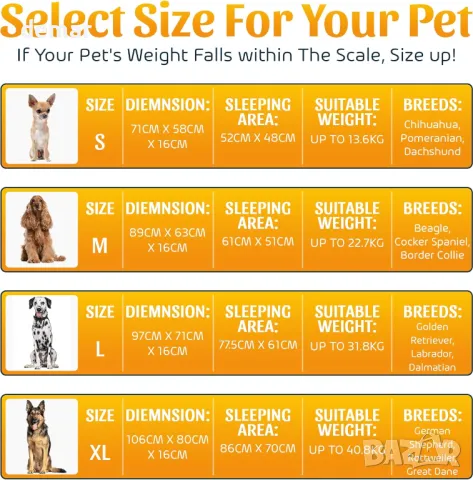 paradise pets легло за кучета, миещо се и супер меко с неплъзгащо се дъно, 97cmx71cmx16 cm, сиво, снимка 6 - За кучета - 49709461