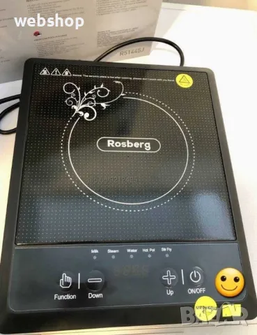 ПРОМО!! Индукционен котлон Rosberg R51445J, 2000W, 8 нива, 5 функции, LED, Черен, снимка 1