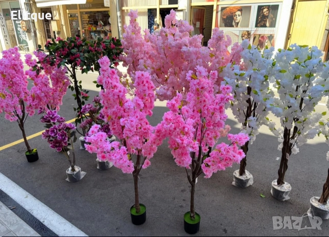 Изкуствено декоративно дърво, Цъфтяща сакура, 1.7 м, снимка 3 - Декорация за дома - 52934092
