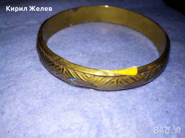 СТАРА БРОНЗОВА ОРНАМЕНТИРАНА ОРИЕНТАЛСКА ЕТНОГРАФСКА ГРИВНА с МЕДЕН ОБКОВ РЪЧНА ИЗРАБОТКА 37518, снимка 4 - Антикварни и старинни предмети - 40811022