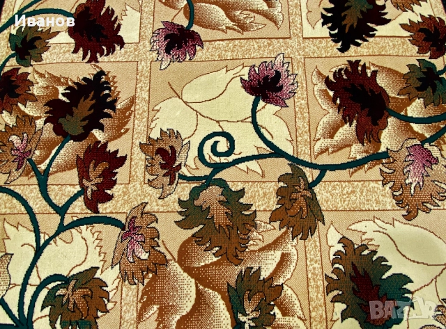 Топ ЦЕНА - 40€. НОВ - ГОЛЯМ Килим - Шарка с цветя - Кремав - 240х330см, снимка 5 - Килими - 51431956