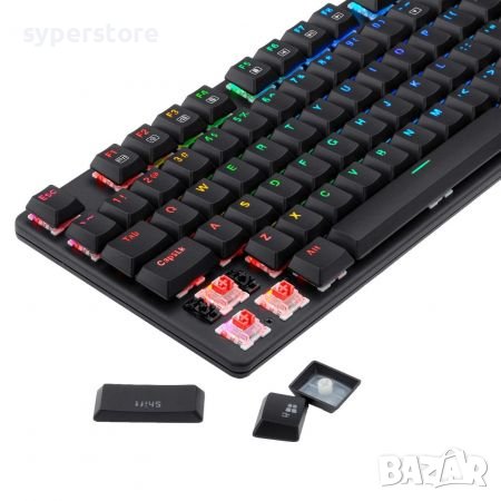 Клавиатура Геймърска USB Redragon Shrapnel K589RGB Механична с RGB подсветка нископрофилна, снимка 3 - Клавиатури и мишки - 39252365