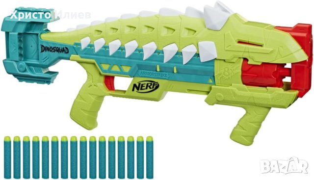 NERF DINOSQUAD бластер ARMOSTRIKE с 16 стрели Нърф Помпа Пистолет, снимка 3 - Други - 43970022