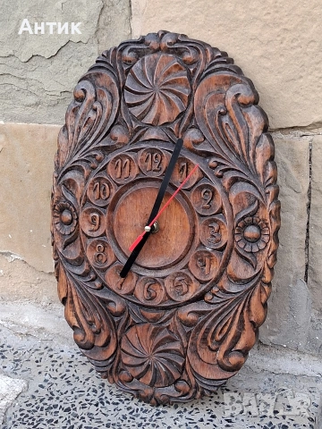 Красив Стенен Часовник Дърворезба от Соца 70'те год., снимка 5 - Антикварни и старинни предмети - 53487360