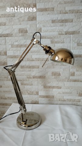 Никелирана настолна лампа за бюро, снимка 6 - Антикварни и старинни предмети - 34443241