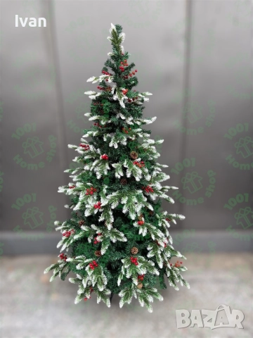 Коледна елха лукс Зелена 3D клонки 150см 180см 210см, снимка 3 - Декорация за дома - 52124974