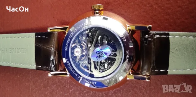 Луксозен автоматик OUPINKE, с гривна, снимка 8 - Мъжки - 49931315