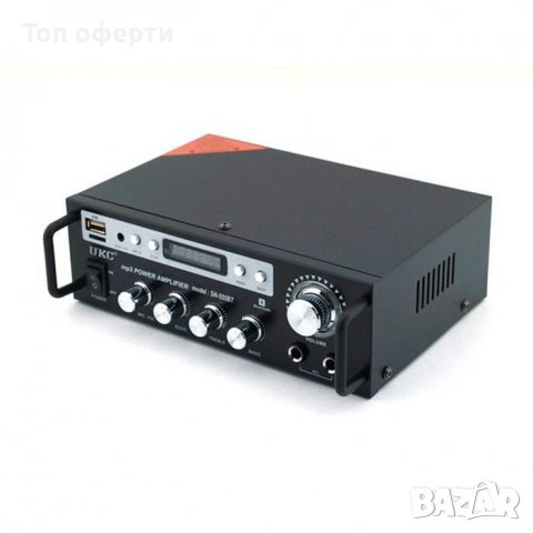 Аудио усилвател SN-555BT, Караоке, Блутууд, FM, SD, USB, BLT, 2x60W, 220VAC, снимка 2 - Ресийвъри, усилватели, смесителни пултове - 37883822