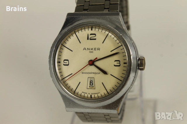 1950's ANKER 100 Стар Немски Ръчен Часовник, снимка 3 - Антикварни и старинни предмети - 52278806