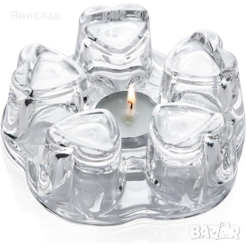 Стилен свещник от огнеопорно стъкло с форми сърца, снимка 5 - Романтични подаръци - 44026180