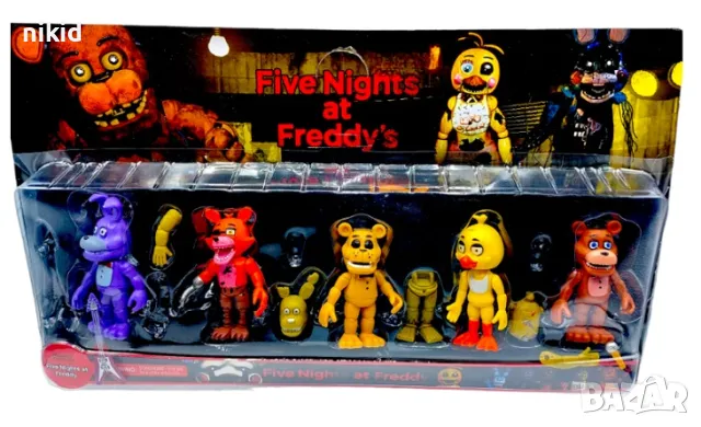 5 бр Five Nights at Freddy's Freddy Фреди нощи пластмасови играчки играчка игра фигурки, снимка 1 - Фигурки - 48393255