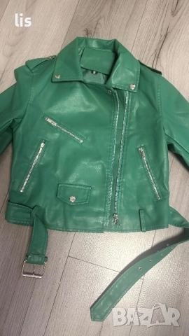 Зелено кожено яке, снимка 1