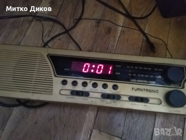 Furntronic радио 1990 г-Furntronic UKW/MW Furniture Clock Radio FCR 10 goldfarben-немско работи, снимка 13 - Радиокасетофони, транзистори - 43009266