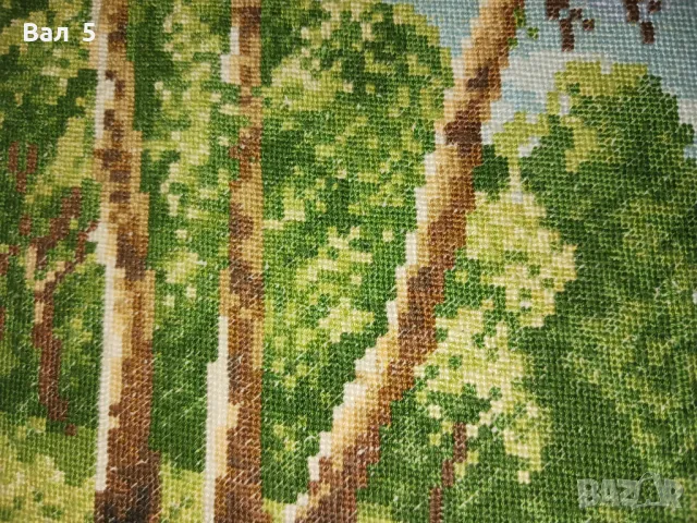 Стар ръчно шит гоблен БРЕЗОВА ГОРА, снимка 6 - Гоблени - 49570294