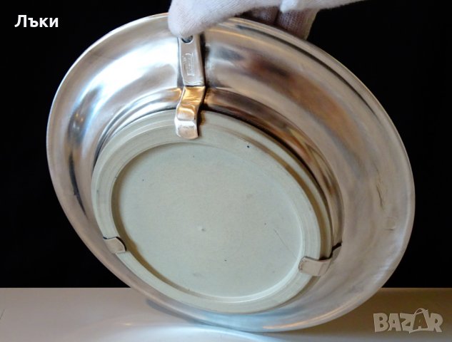 Чиния,пано от калай с картина Ловци. , снимка 3 - Пана - 32574620