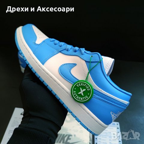 Nike Air Jordan 1 Low Unc 40 размер номер оригинални нови сини обувки унисекс мъжки маратонки 