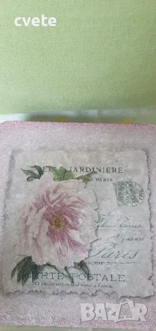 Дървена поставка, мини масичка, ръчно декорирана с декупаж, снимка 7 - Декорация за дома - 47765667