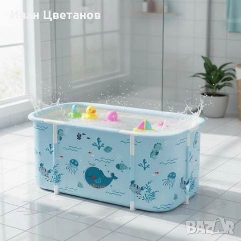 Сгъваема преносима вана XXL с възглавница и топлоизолация – Комфорт и удобство в малката баня