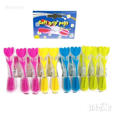 3694 Комплект щипки за пране Лале, 10 броя, снимка 2 - Сушилници - 40628759