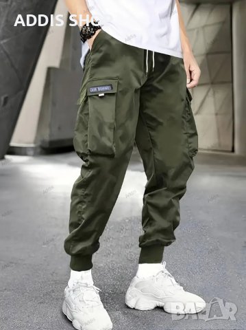 Мъжки ежедневни карго панталони в уличен стил с голям размер, 3цвята, снимка 2 - Панталони - 43900188
