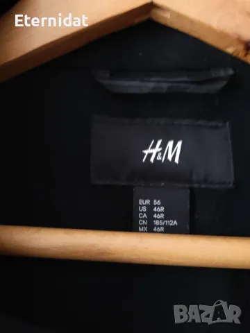 Черно зимно палто вълна H&M , снимка 2 - Палта, манта - 47812996