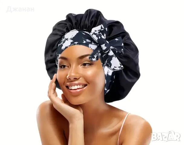 Сатенена шапка боне, снимка 10 - Шапки - 43685319