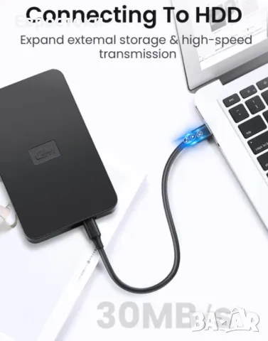 UGREEN USB 2.0 тип A до Mini B кабел за предаване на данни. Съвместим с GoPro Hero 3+, Hero HD, снимка 6 - Кабели и адаптери - 49328684