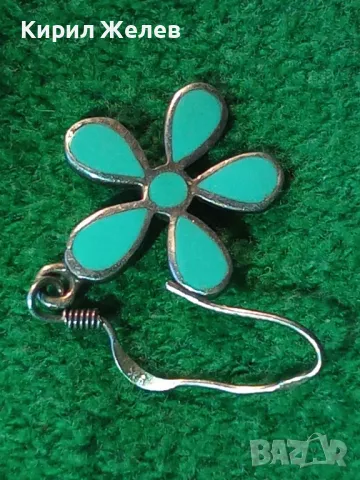 СВЕЖАРСКА ФЛОРАЛНА ЕМАЙЛИРАНА СРЕБЪРНА ОБЕЦА ЦВЕТЕ СРЕБРО 925 ПРОБА 48628, снимка 16 - Обеци - 49732827