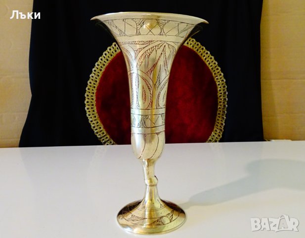 Бронзов бокал,рог виночерпец,клетъчен емайл,500 гр. 