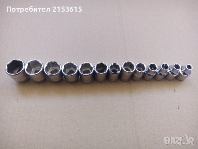 Mac Tools 13 броя 3/8 качествени 6 стенни къси камъни вложки, снимка 2 - Гедорета - 43585487