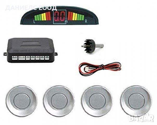 Парктроник Сив с 4 датчика, LCD дисплей и звукова сигнализация, снимка 3 - Аксесоари и консумативи - 38959510